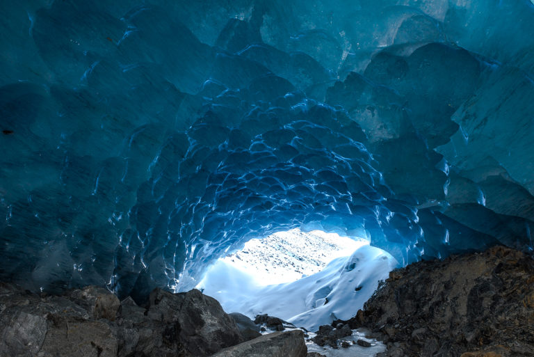 Blick aus der Grotte, Gletschertor