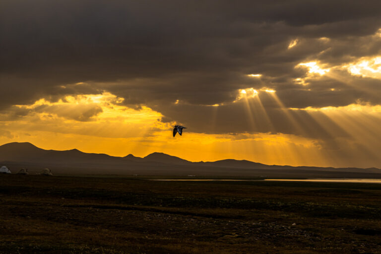 Sunset Son Kul Lake, Kirgistan